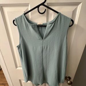 Sleeveless Textured Top in Light Blue